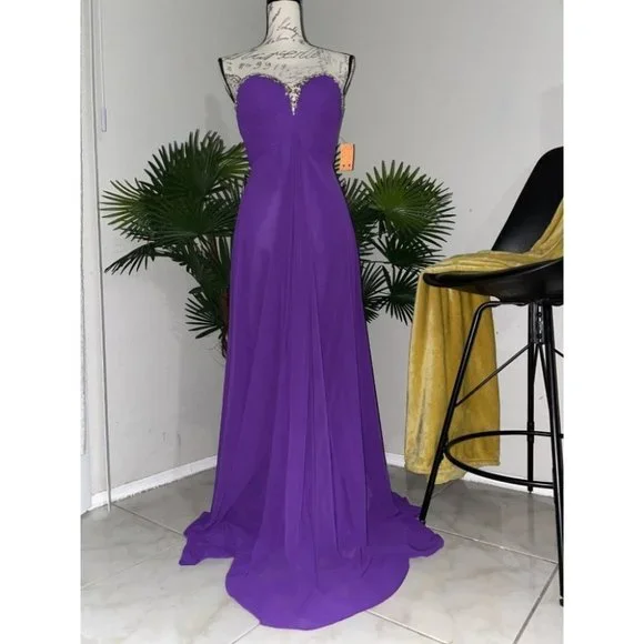 Undefined Dresses Studio Strapless Purple Long Prom Dress